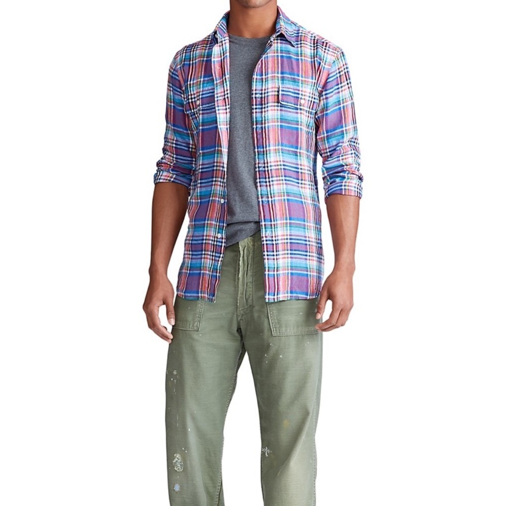 Ralph Lauren Mens Classic Fit Plaid Button Down
